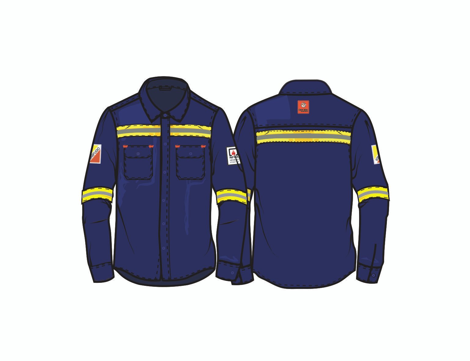 Camisa Ignifuga Azul con Reflectivo Bicolor